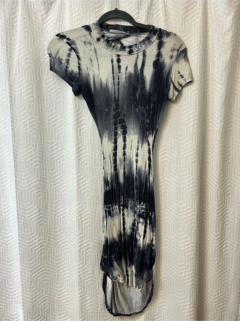 Papaya Tie-Dye Mini Dress in Gray & Blue